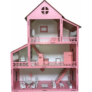 Ahşap Oyun Evi 60CM 14 Eşya