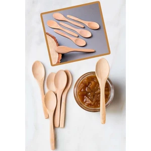 Ahşap Baharat Kaşığı, Tatlı Kaşığı 6'lı 12 cm