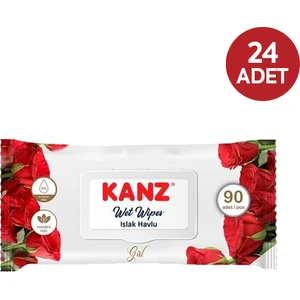 Islak Havlu Mendil Gül 90 Lı x 24 Adet