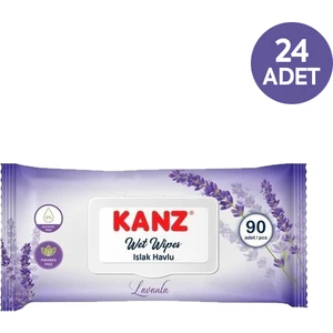 Islak Havlu Mendil Lavanta 90 Lı x 24 Adet