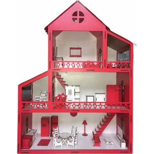 Ahşap Oyun Evi 80CM 27 Eşya