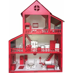 Ahşap Oyun Evi 80CM 36 Eşya