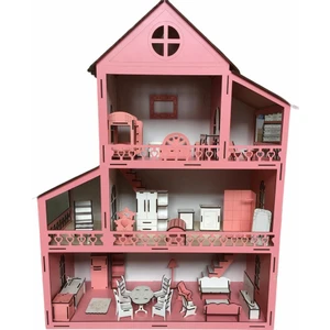 Ahşap Oyun Evi 80CM 36 Eşya