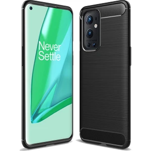 Oneplus 9 Pro Brushed Carbon Fiber Silikon Kılıf - Siyah