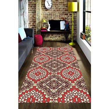 resmiro geometrik retro renkler hali deseni lastikli fiyati