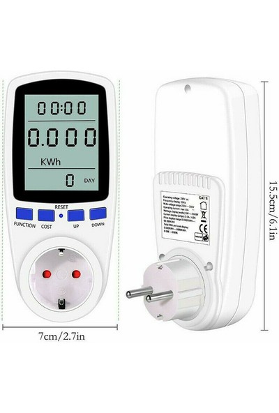 Tme Wattmetre Enerji Tüketim Sarfiyat Ölçer Ölçüm Priz 230V-3680W-16A