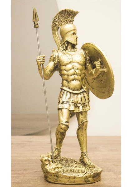 Antioch Artdesign Sparta Askeri Biblo Kral Leonidas Tasarım Spartalı Heykel 34 cm Ev Dekor Hediyelik Eşya