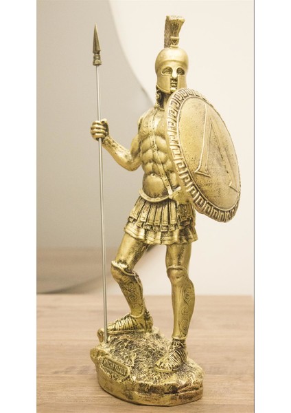 Antioch Artdesign Sparta Askeri Biblo Kral Leonidas Tasarım Spartalı Heykel 34 cm Ev Dekor Hediyelik Eşya