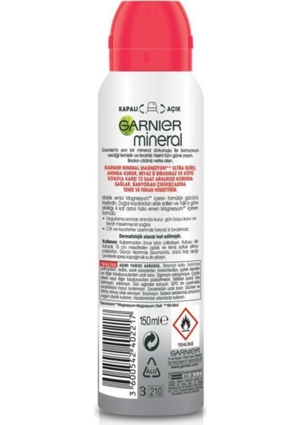 Mineral Magnezyum Sprey Kadın Deodorant 150ML 3 Adet