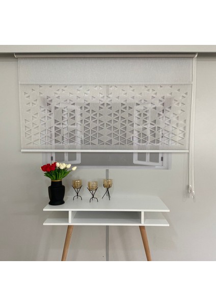 Volper VP1010 Çift Mekanizmalı Lazer Kesim Tül ve Stor Perde Gri 110X200
