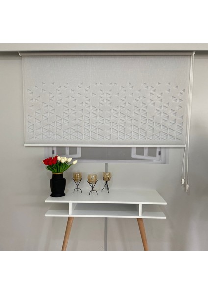 Volper VP1010 Çift Mekanizmalı Lazer Kesim Tül ve Stor Perde Gri 110X200