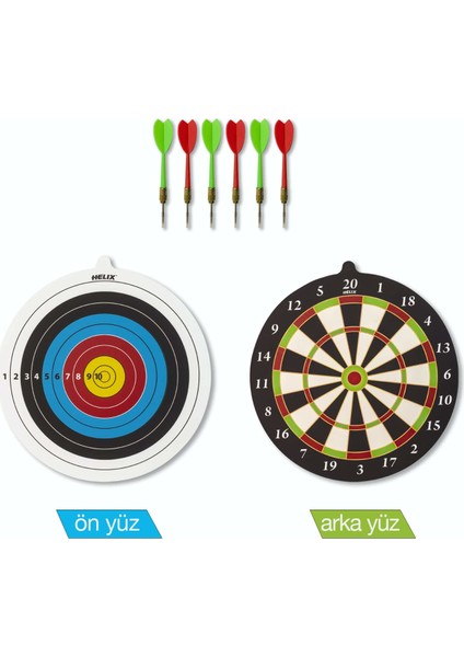 Helix Dart Hedef Tahtası 6 Oklu Çift Taraflı
