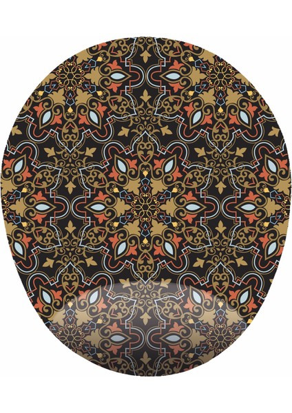 Koyu Temalı Desenli Bilek Destekli Oval Tasarım Mousepad 20X Mouse Pad