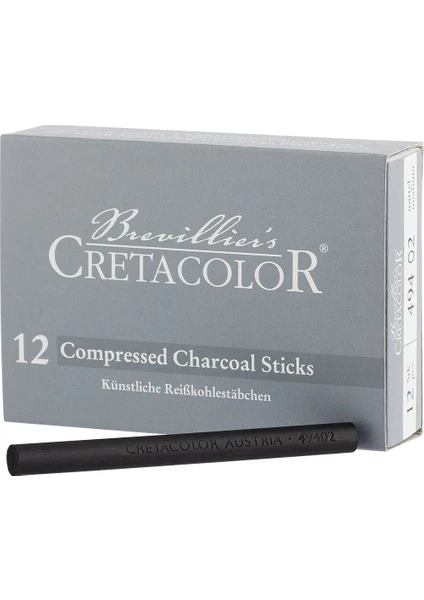 Cretacolor Compressed Charcoal Kömür Füzen Medium 6'lı Paket