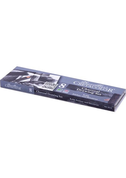 Charcoal Pocket Set Karakalem Eskiz Çizim Seti Metal Kutu 8 Parça
