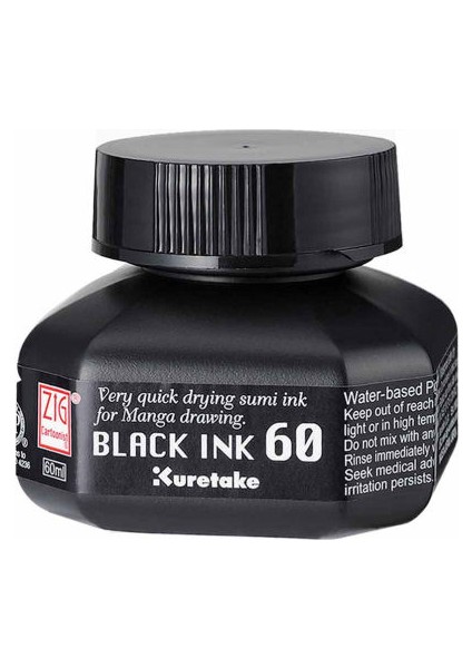 Black Ink Siyah Yazı ve Çizim Mürekkebi 60 Ml. (Hızlı Kuruyan)