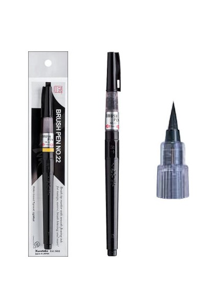Mangaka Brush Pen Doldurulabilir Fırça Uçlu Kalem No:22