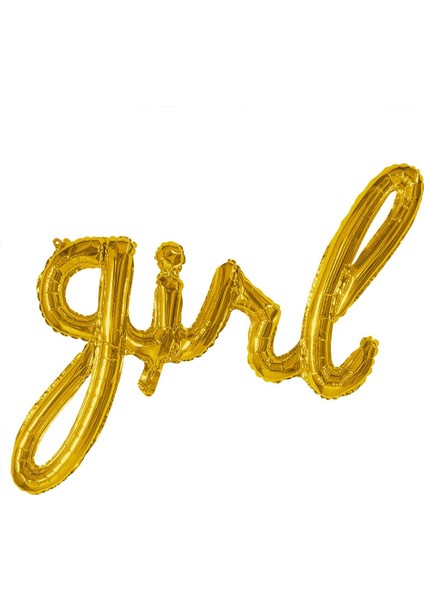 Girl Gold Folyo Balon - Bebek Çocuk Parti Kutlama Seti