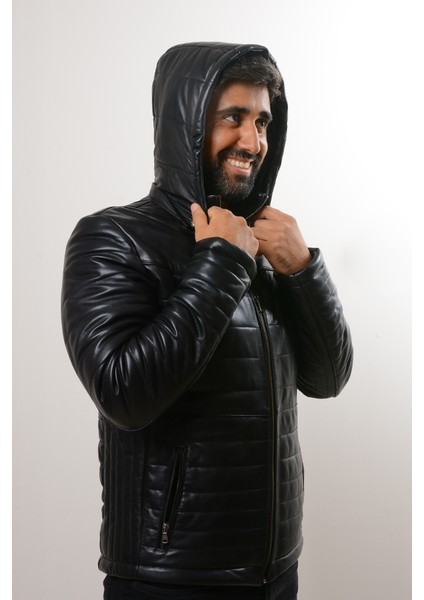 Siyah Hakiki Deri Ceket YD356