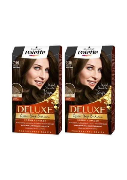 Deluxe Saç Boyası 7.36 Küllü Kestane 2ADET
