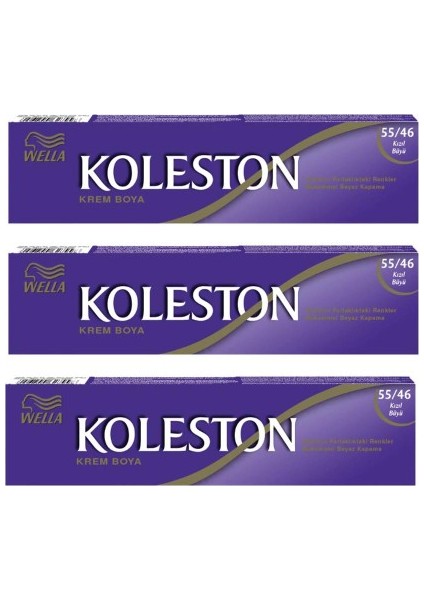 Koleston Saç Boyası Tüp 3 Lü Kızıl Büyü 55.46