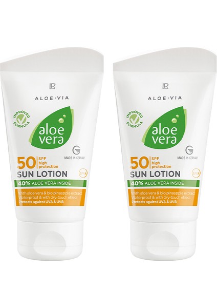 Lr  Aloe Vera Güneş Koruyucu Losyon  Spf 50 2’li Set - 75ML