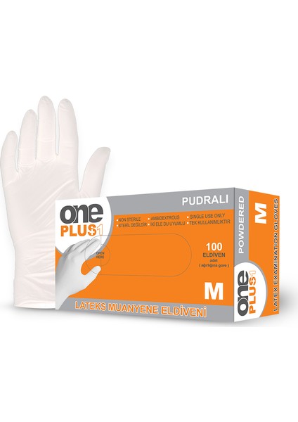Beyaz Lateks Pudralı Eldiveni 100’LÜ (M)