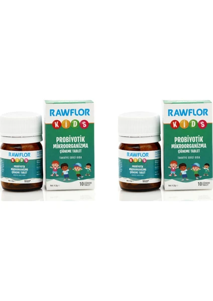 Rawflor Kids Probiyotik Çiğneme 10 Tb 2 Adet