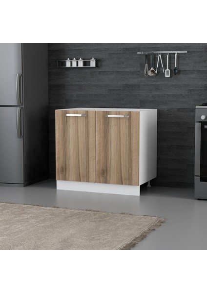 Mutfak Alt Modül 2k 90CM Evye Dolap Beyaz/dore - D1 modelleri