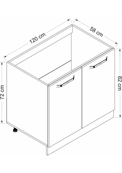 Mutfak Alt Modül 2k 120CM Evye Dolap Beyaz - B1 indirimleri