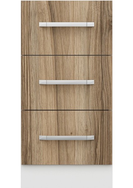 Mutfak Alt Modül 3ç Nray 40CM Dolap Beyaz/dore - D1