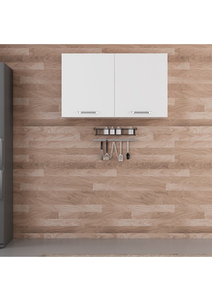 Mutfak Üst Modül 2DK1R 120CM Dolap Beyaz - B1
