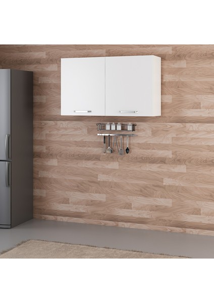 Mutfak Üst Modül 2DK1R 120CM Dolap Beyaz - B1