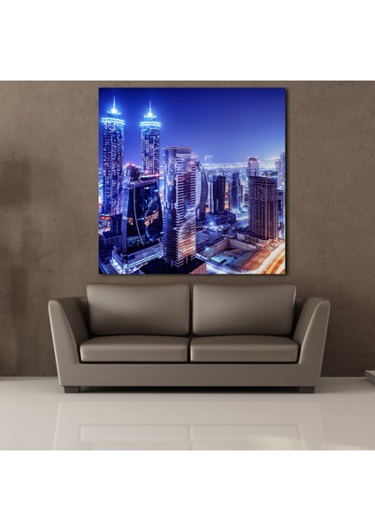 Dünyanın Ünlü Şehirleri Manzarası 110X110 cm