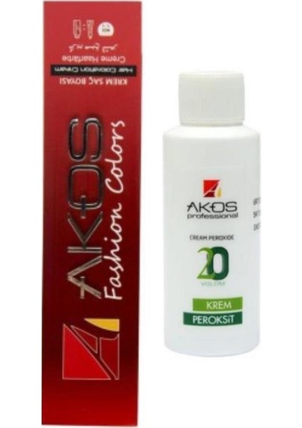 Tüp Boya 60 ml - 7.0 Orta Kumral Kahve + Akos 20 Volüm Oksidan 60 ml