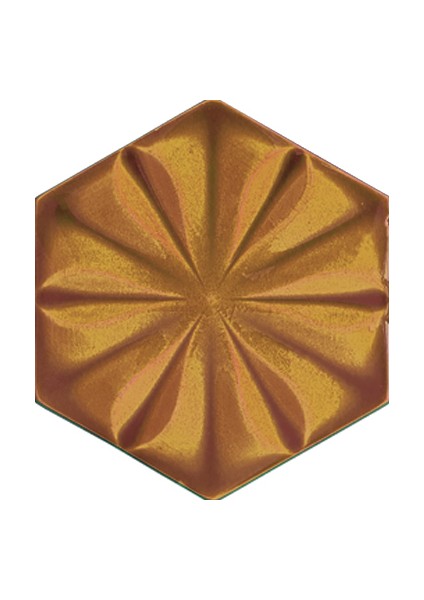 15x17 Cm Çiçekli KaramelAltıgen Seramik