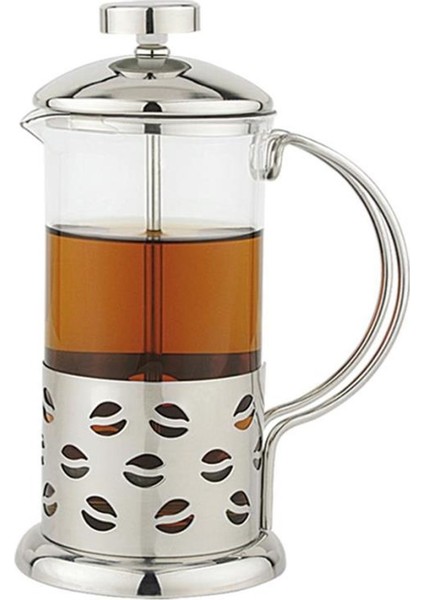 Çelik Cam Bitki Çayı Demleme French Press 350 ml.