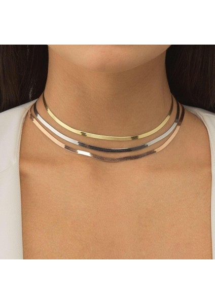 Italyan Yassı Zincir Gümüş Rodyum 40CM modelleri