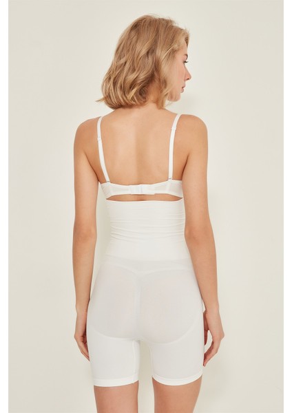 C12014 Kadın Double Korse Boxer Beyaz