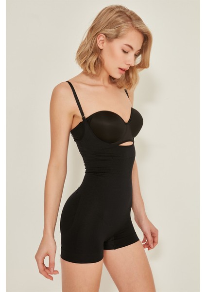 C12058 Göğsü Açık Paçalı Korse Siyah fiyatları