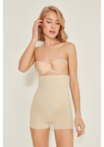 C12047 Kadın Boxer Korse Ten
