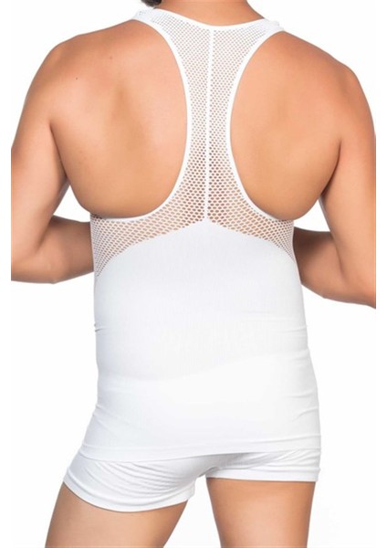 C11009 Fantezi Erkek Atlet Korse Beyaz