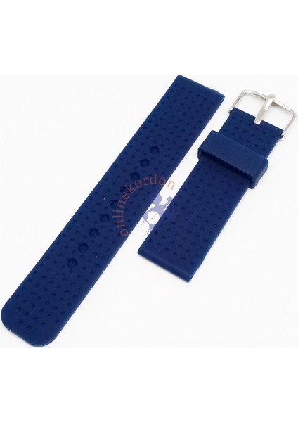 Online Kordon Lacivert Noktalı Model 22MM Silikon Saat Kordon