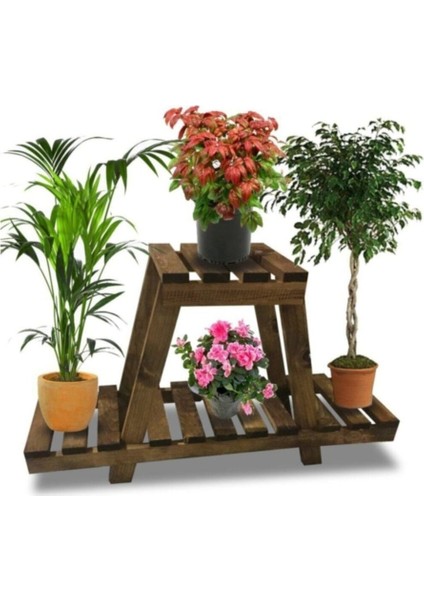 Dekoratif Ahşap Çiçeklik Saksı Rafı