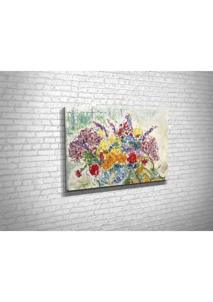 Marc Chagall- Fruits Et Fleurs A Latelier, 1973 Kanvas Tablo