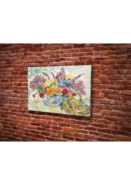 Marc Chagall- Fruits Et Fleurs A Latelier, 1973 Kanvas Tablo