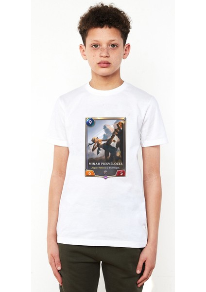 Minah Piesveloces Baskılı Unisex Çocuk Beyaz T-Shirt