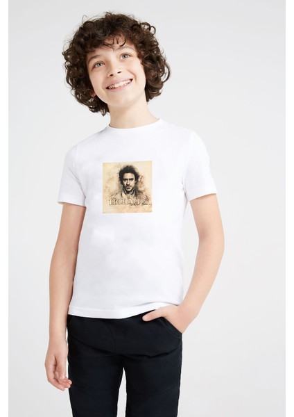 Sherlock Holmes 2 Baskılı Unisex Çocuk Beyaz T-Shirt