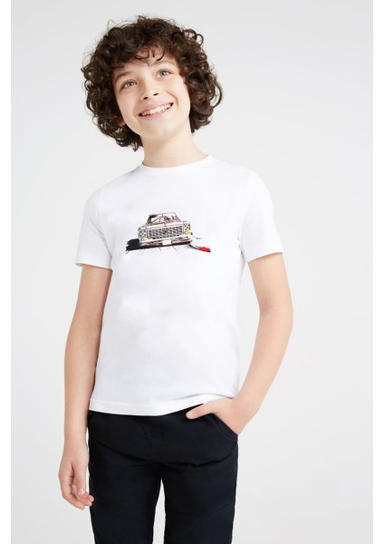 Chevrolet Baskılı Unisex Çocuk Beyaz T-Shirt