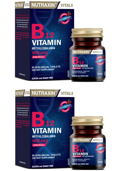 B12 Vitamini 1000 Mcg 60 Dilaltı Tableti X2 Adet